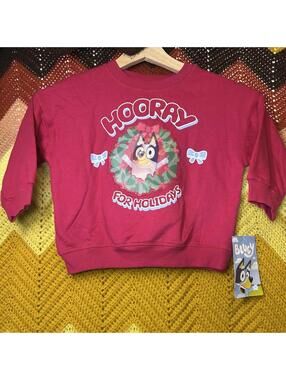 NWT Christmas Shoppe Sweater 3T Bluey Merry Christmas Sweatshirt Holiday